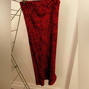 Silk laundry midi skirt leopard print size Medium